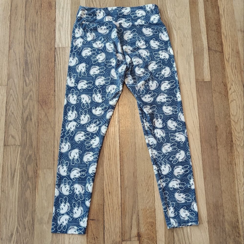 Lularoe Blue and White Disney Mickey Leggings - Picture 2 of 5